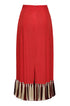 Rocio Cotton Midi Skirt / Red & Handmade Wine Tassels